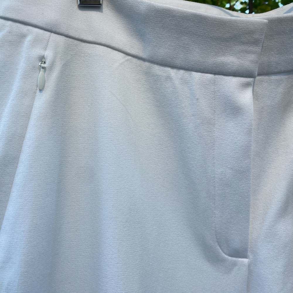 NEVER WORN: Elie Tahari Winter White Cotton Blend Pants Size 8 Classic Elegance